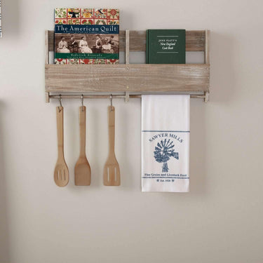 Sawyer Mill Blue Windmill Muslin Bleached White Tea Towel 19x28 VHC Brands - The Fox Decor